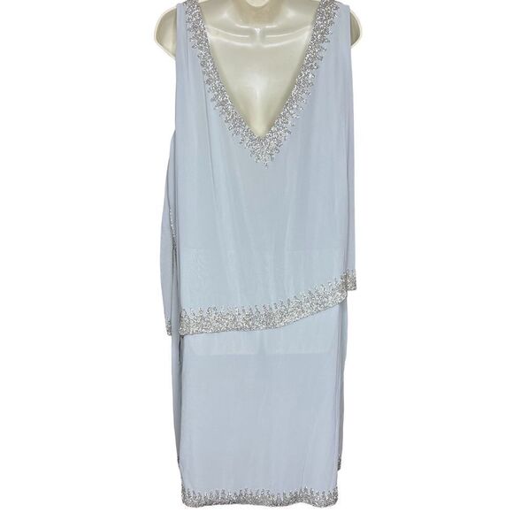 J Kara Women's Sleeveless Popover Short Cocktail Beaded Dress NWT Size 24W - Picture 5 of 9